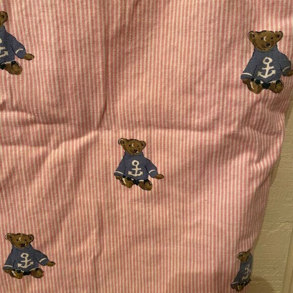 Vintage Quizz New York Shirt Women's Large Pink Striped Teddy Bear Sleeveless - Picture 6 of 9